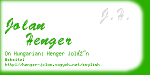 jolan henger business card